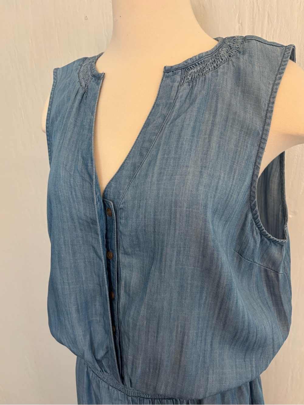 Lands' End Soft Indigo Sleeveless Jumpsuit - Picture 3 of 14
